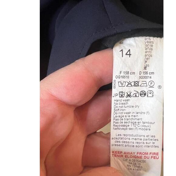 Junior Gaultier Navy Grommet Detail Short Sleeve Crew Neck Dress Size 14A - Picture 7 of 8